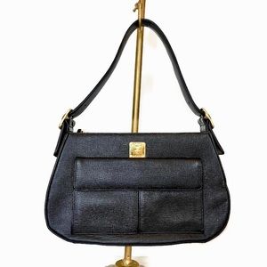 MCM Black Leather Shoulder Bag